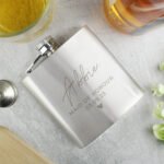 Personalised Any Message Wedding Party Stainless Steel Hip Flask - Image 6