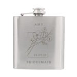 Personalised Monochrome Floral Design Stainless Steel Hip Flask - Image 9