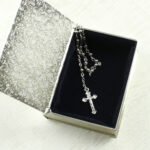 Personalised 'First Holy Communion' Silver Finish Bible Trinket Box & Rosary Beads - Image 2