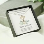 Personalised Floral Design Religious Sentiment Silver Finish Cross Necklace & Gift Box - Image 5