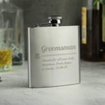 Personalised Any Message 'Groomsman' Stainless Steel Hip Flask - Image 4