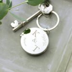 Personalised Foliage Design Couples Silver Nickel Plated Photo Keyring - Image 3