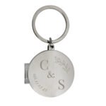 Personalised Foliage Design Couples Silver Nickel Plated Photo Keyring - Image 5