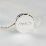 Personalised Bat Mitzvah Sentiment Silver Tone Disc Necklace & Gift Box - Image 2