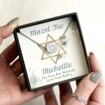 Personalised Bat Mitzvah Sentiment Silver Tone Disc Necklace & Gift Box - Image 4