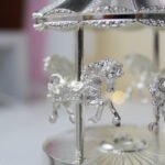 Personalised Any Message Silver Finish Musical Carousel Ornament - Image 2