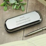Personalised Any Message Chrome Plated Pen & Gift Box Set - Image 2