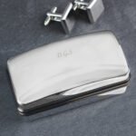 Personalised Any Message Engraved Chrome Plated Cufflink Box - Image 4