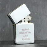 Personalised Any Message Engraved Silver Chrome Plated Lighter
