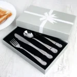 Personalised Embossed Teddy Design Children's 4-Piece Stainless Steel Cutlery Set - Image 2