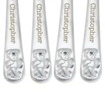 Personalised Embossed Teddy Design Children's 4-Piece Stainless Steel Cutlery Set - Image 5