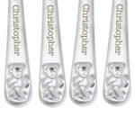 Personalised Embossed Teddy Design Children's 4-Piece Stainless Steel Cutlery Set - Image 6