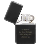 Personalised Any Message Engraved Black Metal Lighter - Image 3