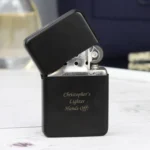 Personalised Any Message Engraved Black Metal Lighter - Image 2