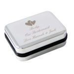 Personalised Any Message Heart Motif Chrome Plated Gift Box - Image 3