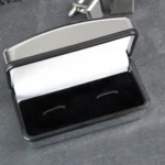 Personalised ‘Usher’ Decorative Top Hat Motif Wedding Chrome Plated Cufflink Box - Image 2