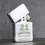 Personalised Birthday Stars & Banner Design Chrome Plated Lighter