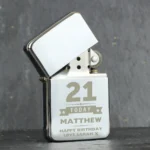 Personalised Birthday Stars & Banner Design Chrome Plated Lighter