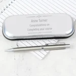 Personalised Scroll Design Chrome Plated Pen & Gift Box Set
