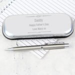 Personalised Scroll Design Chrome Plated Pen & Gift Box Set - Image 3