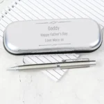 Personalised Scroll Design Chrome Plated Pen & Gift Box Set - Image 3