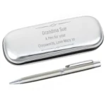 Personalised Scroll Design Chrome Plated Pen & Gift Box Set - Image 4