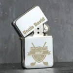 Personalised Golf Motif Chrome Plated Lighter