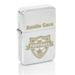 Personalised Football Motif Chrome Plated Lighter - Image 2