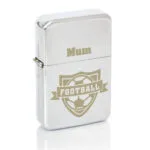 Personalised Football Motif Chrome Plated Lighter - Image 3