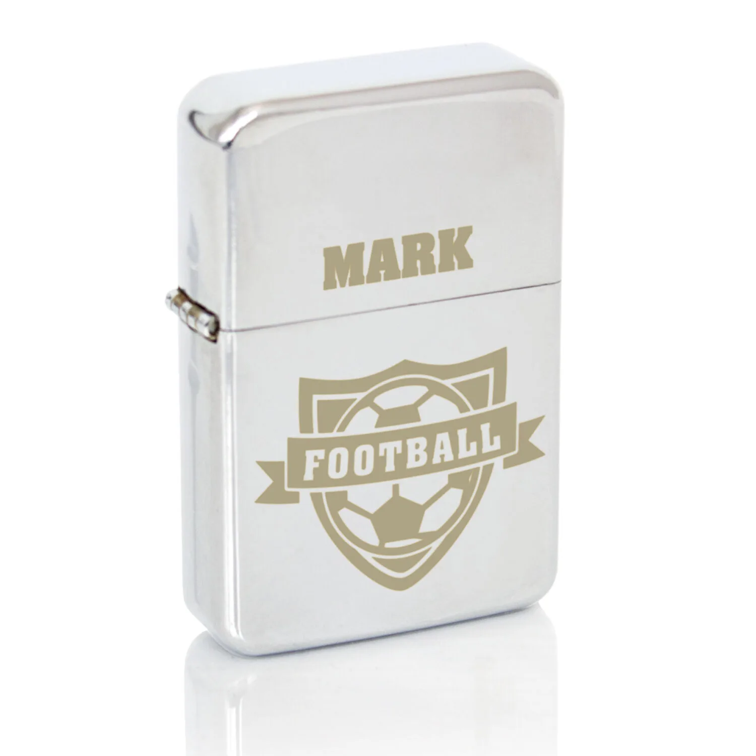 Personalised Football Motif Chrome Plated Lighter - Image 5
