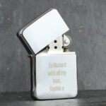 Personalised Any Message Bold Font Chrome Plated Lighter