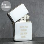 Personalised Any Message Bold Font Chrome Plated Lighter - Image 2