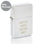 Personalised Any Message Bold Font Chrome Plated Lighter - Image 4