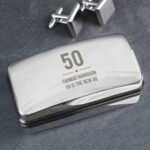 Personalised Birthday Big Age Chrome Plated Cufflink Box - Image 3