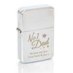 Personalised 'No.1 Dad' Chrome Plated Lighter - Image 3