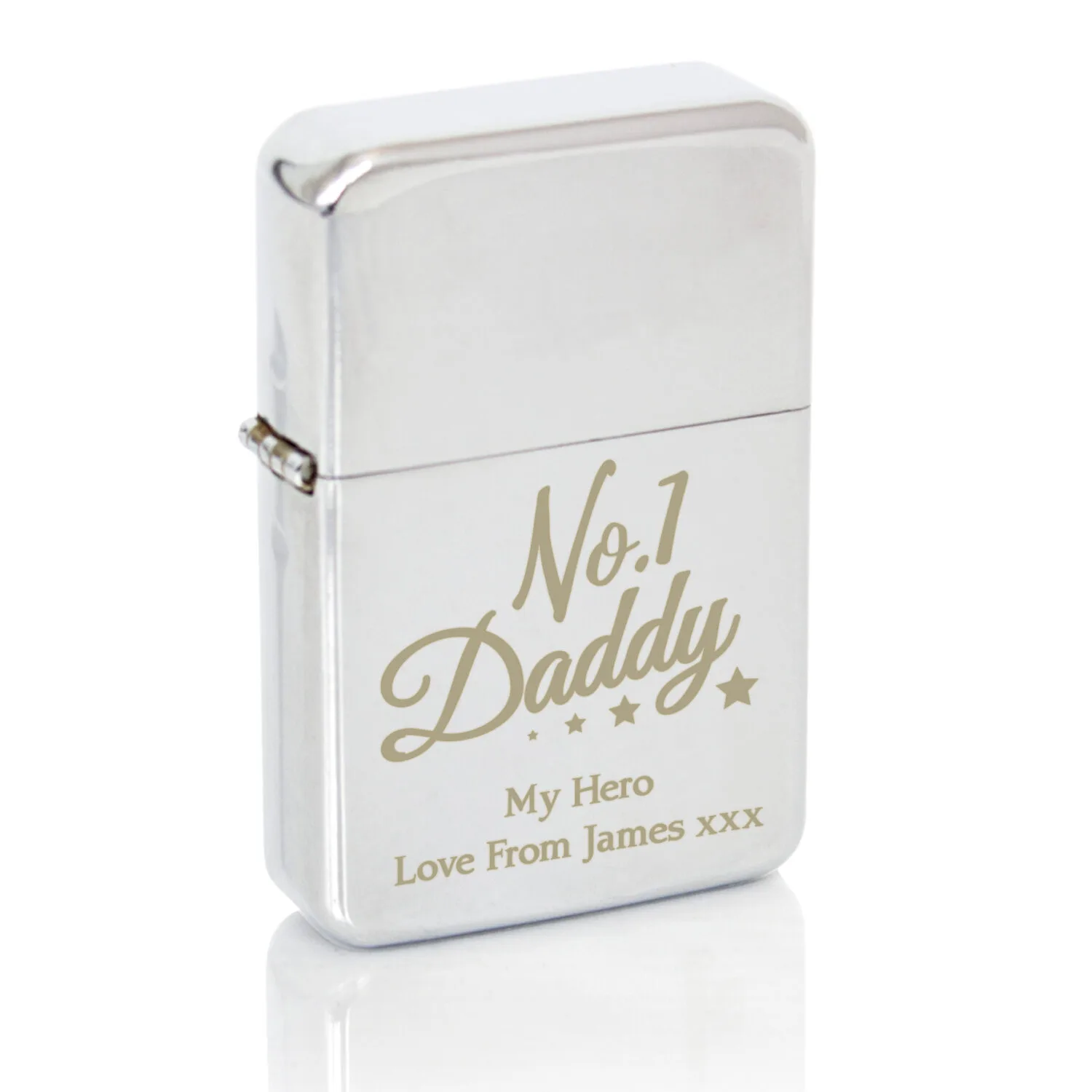 Personalised 'No.1 Daddy' Chrome Plated Lighter - Image 3