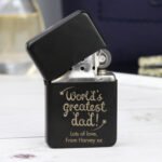 Personalised 'World's Greatest Dad' Black Lighter - Image 2