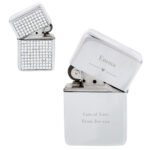 Personalised Decorative Heart Motif Diamante Design Silver Finish Lighter - Image 4