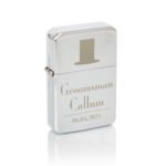 Personalised ‘Groomsman’ Decorative Top Hat Motif Wedding Chrome Plated Lighter - Image 4