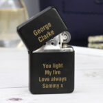 Personalised Gold Text Any Message Black Lighter - Image 5