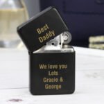 Personalised Gold Text Any Message Black Lighter - Image 6