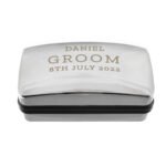 Personalised Any Message Wedding Chrome Plated Cufflink Box - Image 5