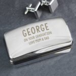 Personalised Any Message Chrome Plated Cufflink Box