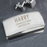Personalised Any Message Chrome Plated Cufflink Box - Image 2