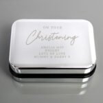 Personalised 'On Your Christening' Chrome Plated Trinket Box