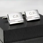 Personalised Initials Mother of Pearl Silver Finish Cufflinks - Image 2