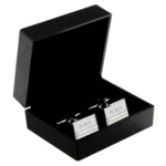 Personalised Initials Mother of Pearl Silver Finish Cufflinks - Image 3