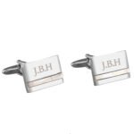 Personalised Initials Mother of Pearl Silver Finish Cufflinks - Image 4