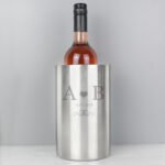 Personalised Monogram Initials Heart Motif Stainless Steel Wine Cooler - Image 3