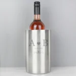 Personalised Monogram Initials Heart Motif Stainless Steel Wine Cooler - Image 3